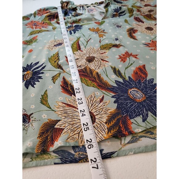 Spartina 449 Silk Josette Blouse Feathers & Butterflies Sheer Size 2XL Autumn - Picture 11 of 16